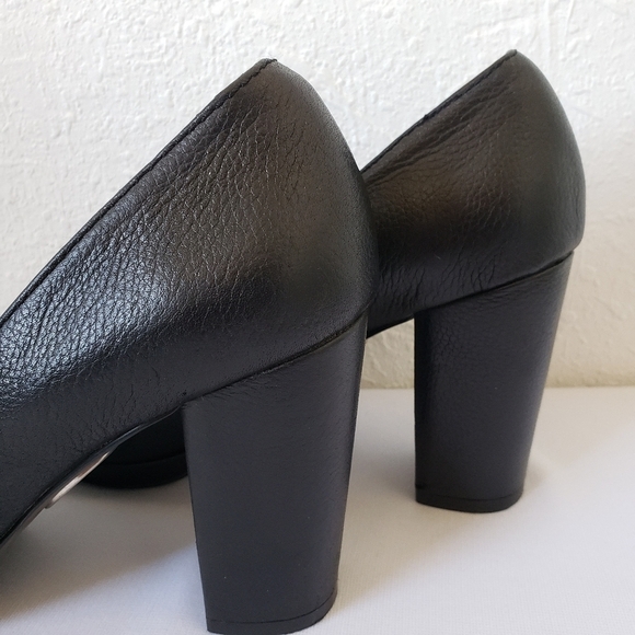 FOSSIL MADDOX Leather Buckle PUMPS Block Heels - Picture 8 of 13